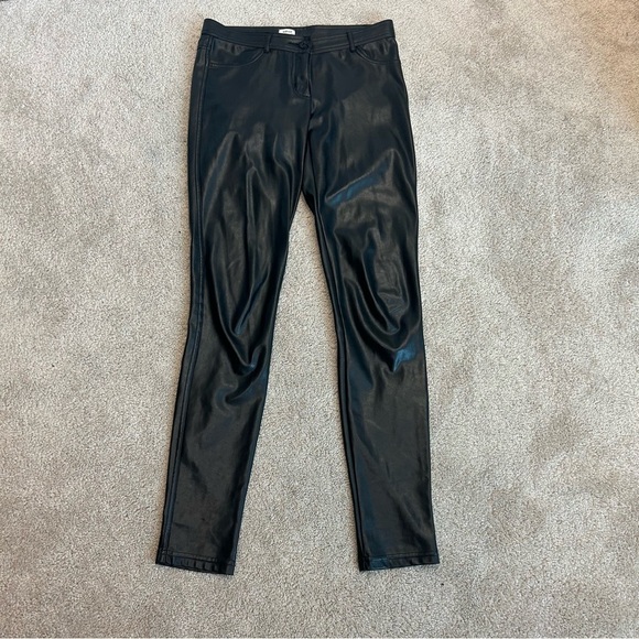 Aritzia Wilfred Adrienne Faux Leather Pleather Vegan Skinny Pant Black Sz 4 - Picture 3 of 14